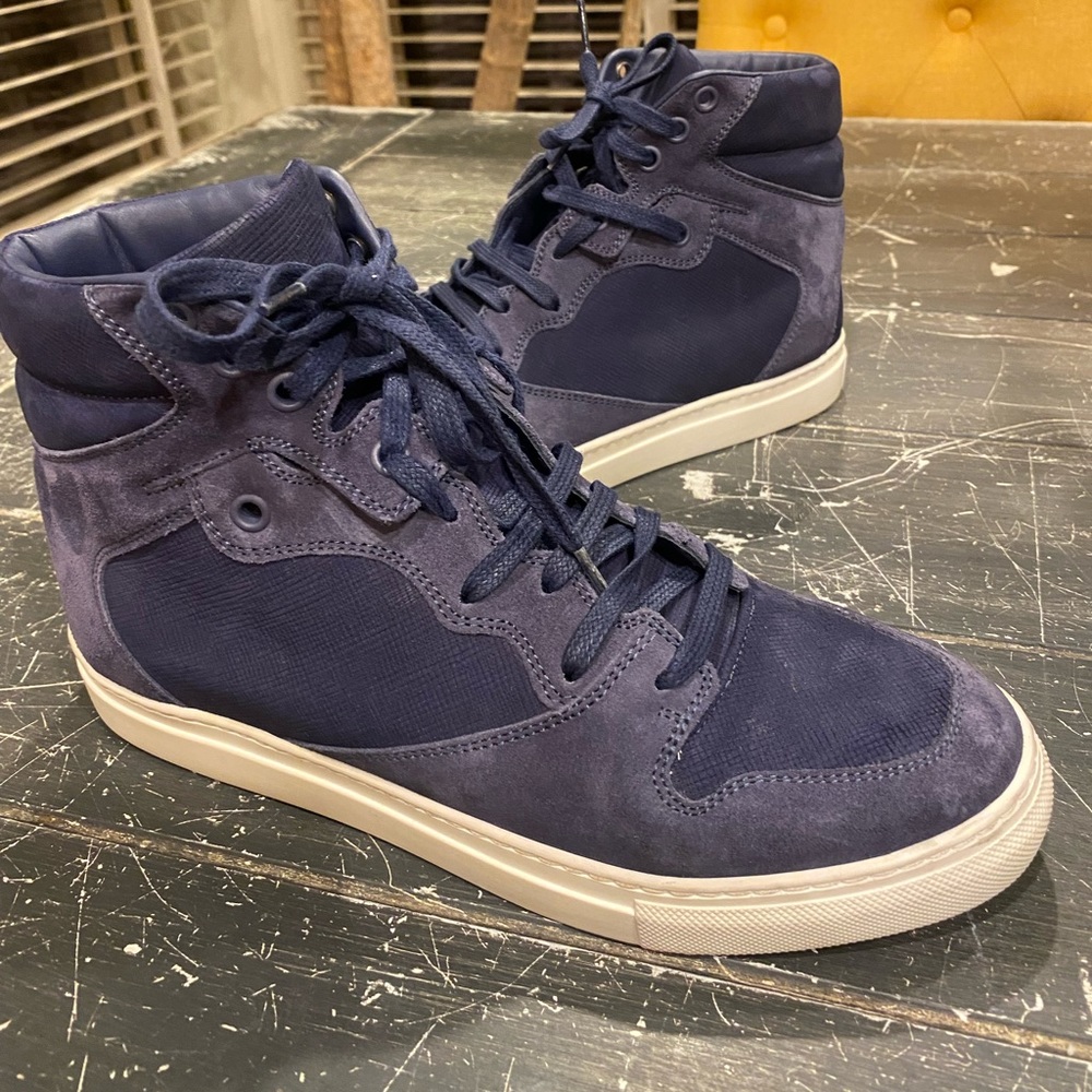 Balenciaga Women's Blue Suede High Top Sneakers